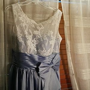 Gorgeous light blue and white lace dress